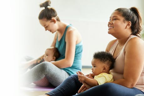 Women in an exercise class with their babies